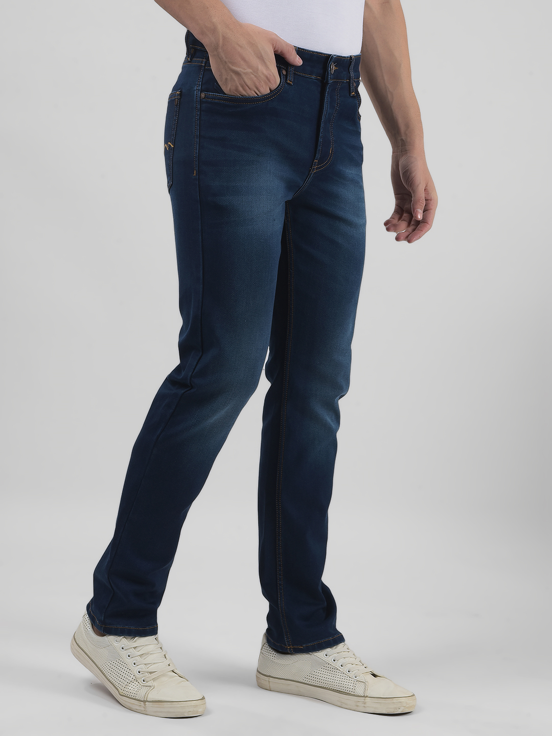 Numero Uno Men Solid Dark Blue Jeans
